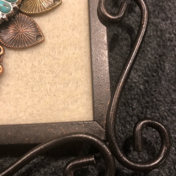 FRAMED JEWELRY ART COLLAGE IN VINTAGE FILIGREE FRAME HANDMADE UNIQUE OOAK 🎁 - Picture 13 of 14